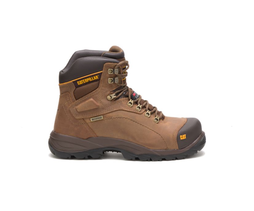 Caterpillar Diagnostic Hi Waterproof Thinsulate™ Steel Toe - Mørke Beige Vernestøvler Herre - Norge